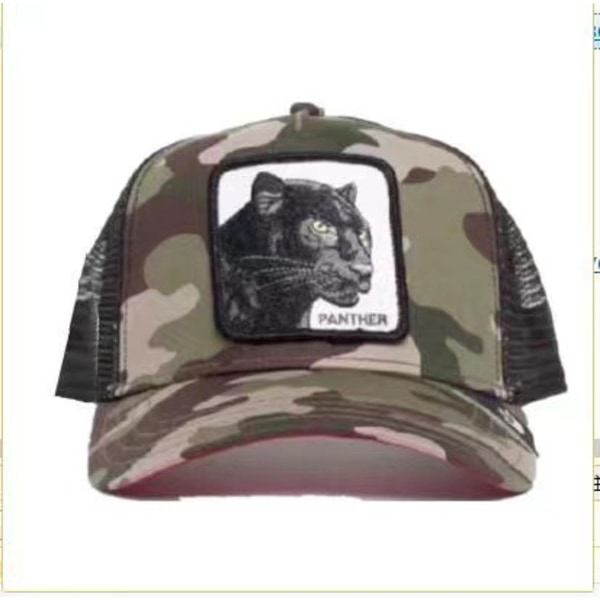 Mesh Animal Broderte Snapback Hat Leopard C Leopard camouflage