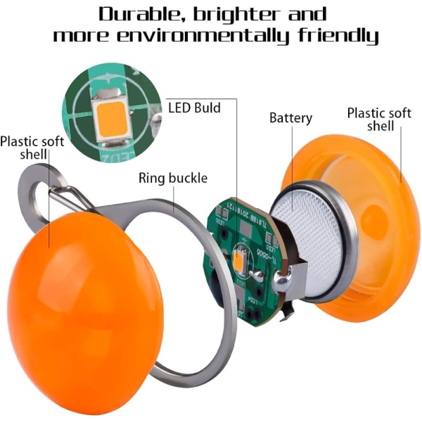 Pet Cat Hundhalsbandslampa, säkerhets-LED-lampor för hundhalsband Vattentät, uppgraderade hundnattpromenadlampor med 2 blinklägen - 6 st