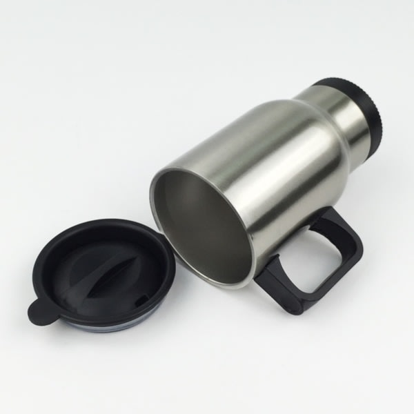 450 ml rustfritt stål sølv reiseblank sublimeringskrus kaffetermoskopp med håndtakslokk for varmepresseutskrift