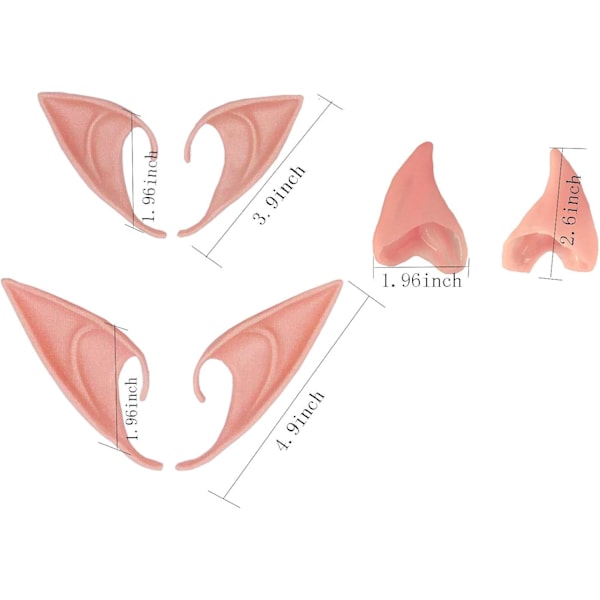 10 Par Fe-Alve-Ører, Latex Fe-Alve, Cosplay-Ører