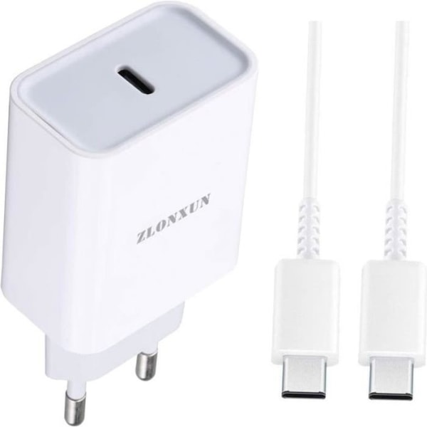 USB C-nätladdare med kabel för Samsung Galaxy 21-S20 FE-S20-S21+-20 Plus-A71-A72-A52-A51[242]