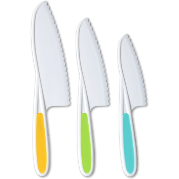 Knivar för barn 3-delad nylon köksbakkniv set: barn