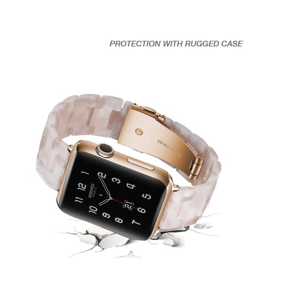 Kompatibel med Apple Watch Strap 38-40 mm, Slim Resin Wrist Accessory (Rosa)