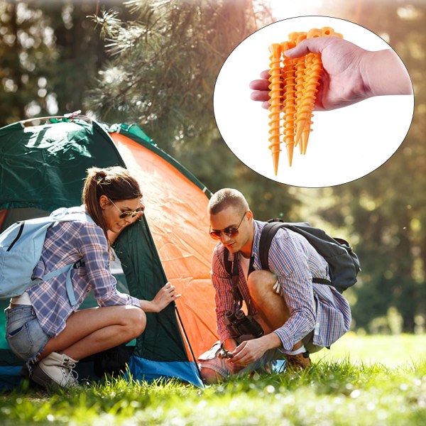 10st Campingtält WanFengXue Stakes Pinnar Tält Kraftig tältspik Plastskruv för fastsättning av campingtält regnpresenning utomhus Tältspik 20×4,5 cm