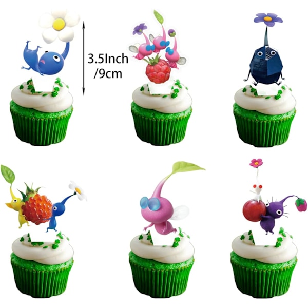 Pikmin Festtillbehör Kapten Olimar Videospel Födelsedagsfestdekorationer med Grattis på födelsedagen Banner Cake Topper Ballonger för barn