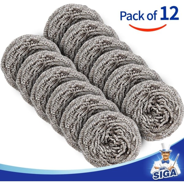 Rustfritt stål skuremaskin - 12-pack, 30g