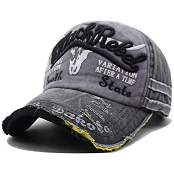 Cap Cap Vintage -lippis puuvillasta Unisex Distressed Snapback Trucker Hat