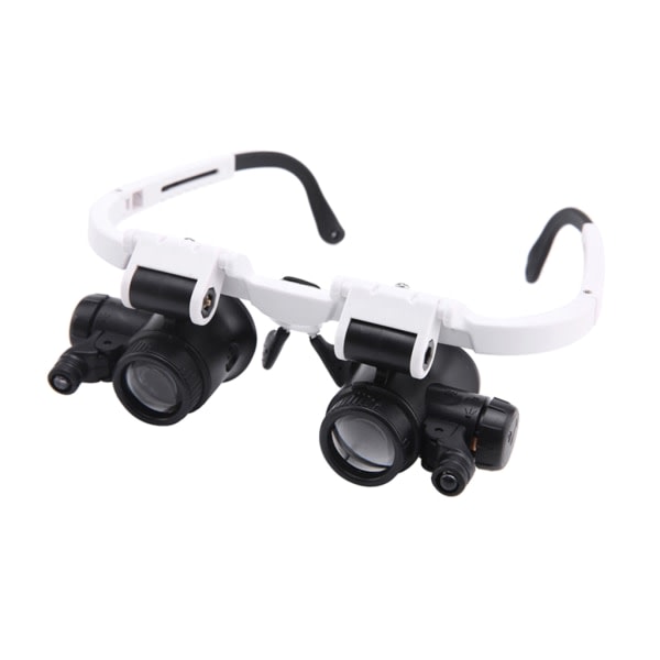 Oppgradert kikkert forstørrelsesbriller med hodemontert forstørrelsesglass Hodebånd forstørrelsesbriller med LED-lys Juvelerer Lupe 8X15X23X