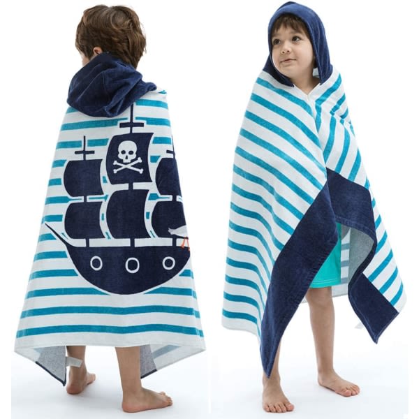 Strandhandduk med huva för barn Småbarn Pojkar Flickor 3 till 12 Corsair