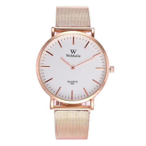 Mode par Quartz Watch Casual Rose Gold Mesh Band Watch