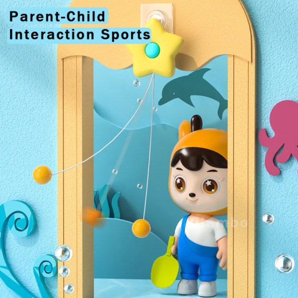 Upphängd pingistränare Bärbar hängande pingisbollleksak inomhusbordtennistränare Förälder-barn Interaktiva spelsporter
