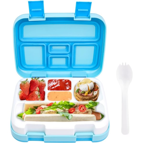 800ML Lunchbox, Lunchbox med 5 fack och bestick, Måltid