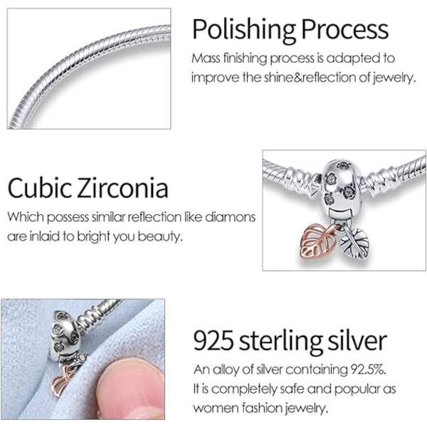 925 Sterling Sølv Slangekjedearmbånd for Pandora European Bra