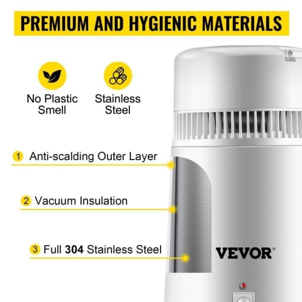 VEVOR Vattenrenare - 750W renare - 4L - Tandvårdssektor