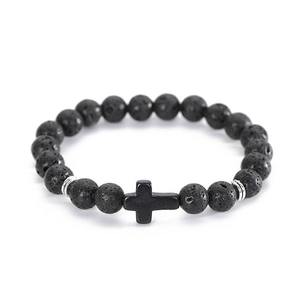 4 stk Korsperle Armbånd Herre Dame Armbånd Stenperler Stræk Armbånd