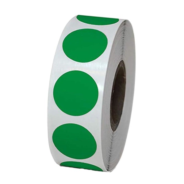 Färgade etiketter Klistermärken Runda klistermärken för inventering &amp; Märkning - 500st, 1 rulle - Gul, 2,5cm