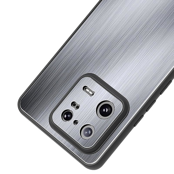 För Xiaomi 13 Hybrid Armor Kickstand phone case Borstad aluminiumlegering Tpu cover Silver