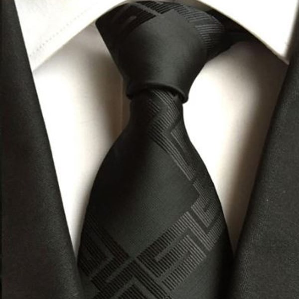 Män Klassisk svart vävd Jacquard Business Tie Casual Neck Tie Business Accessoar