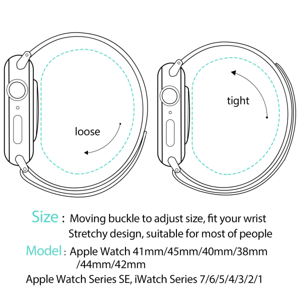 Rem kompatibel med Apple Watch 40 mm 38 mm 41 mm Nylon Snygg ersättningsrem för Apple Watch SE/iWatch Series 7 6 5 4 3 2 1, Thin Rainbow
