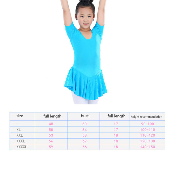 Barns balettklänning Leotard med kjol Danskostymer Tutu Blå 100cm
