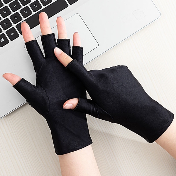 Anti Uv fingerlösa handskar, gel manikyr handske, solskyddsmedel Uv Shield