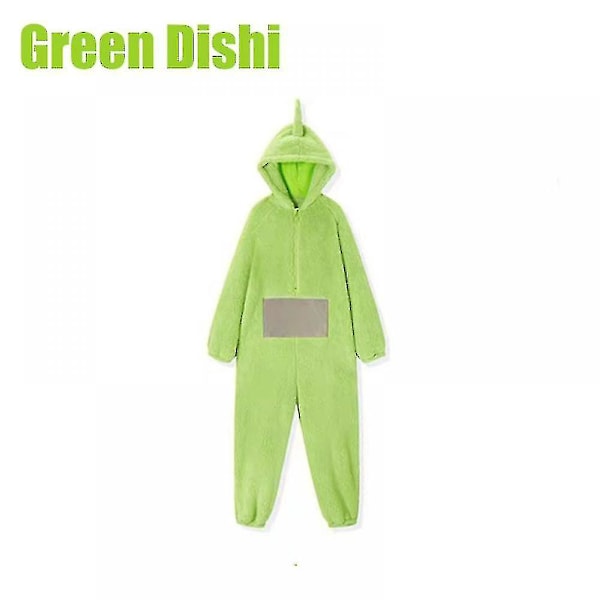 Teletubbies voksen onesies, en-delt pysjamasjumpsuit for menn og kvinner, unisex par hjemmekjole Grønn XL Green