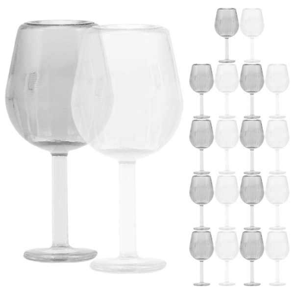 20 stk. Miniatyr vinglass dekorasjoner små champagneglass dukkehus cocktailglass assortert farge 2x1cm blandet farge 2x1cm
