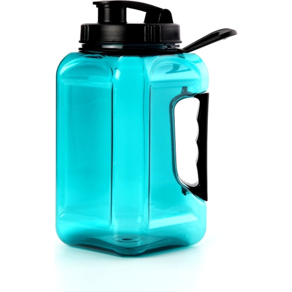 Halv gallon vattenkanna flaska Stor sportvattenflaska vattenkanna med tidsmarkör BPA-fri Återanvändbar gymsport utomhus 64oz grön