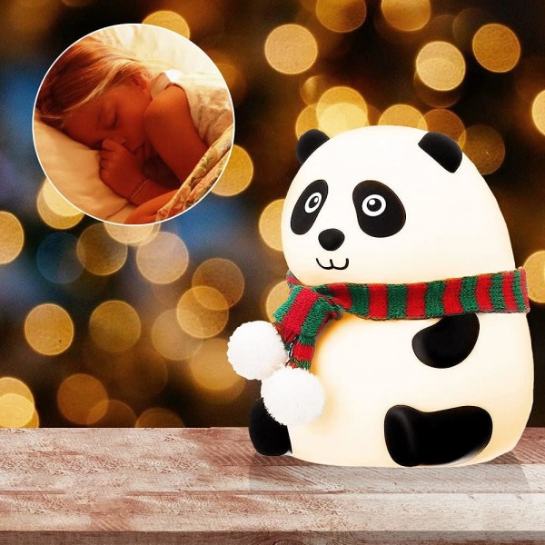 Söt Panda Night Light för barn, Nursery Silicone Night Light, ZQKLA