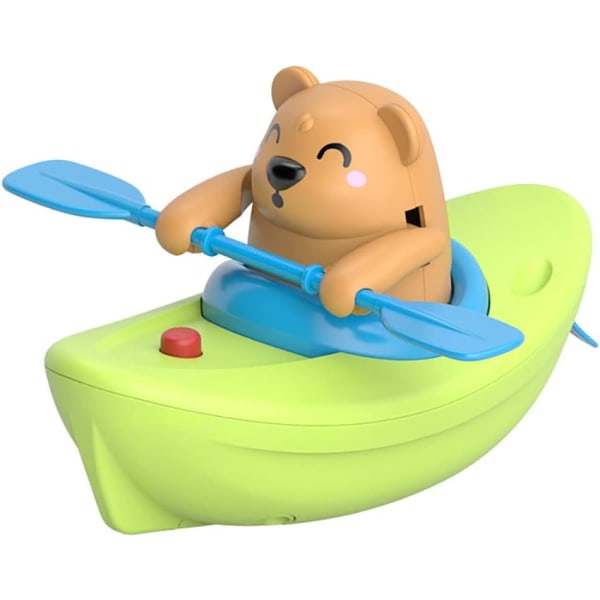 Rowing Bear Bath Toy, Electric Boating Bear Tub Toy Electric Boat Toy(Green)