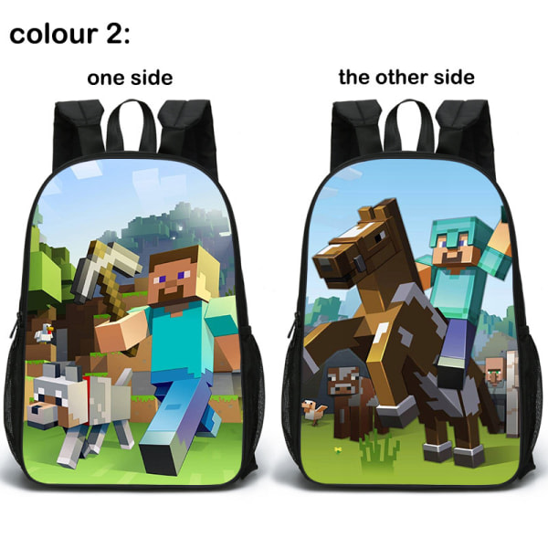 0 Ny dubbelsidig Minecraft-ryggsäck