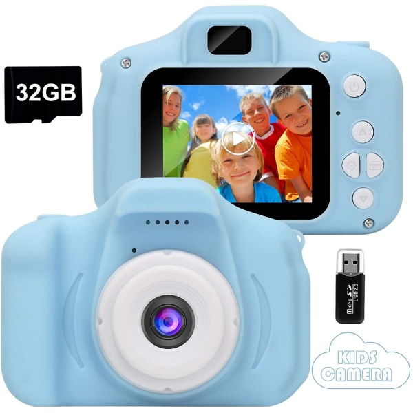 Barnkamera, Mini Laddningsbar Digitalkamera För 3-8 år Pojkar Flickor blue