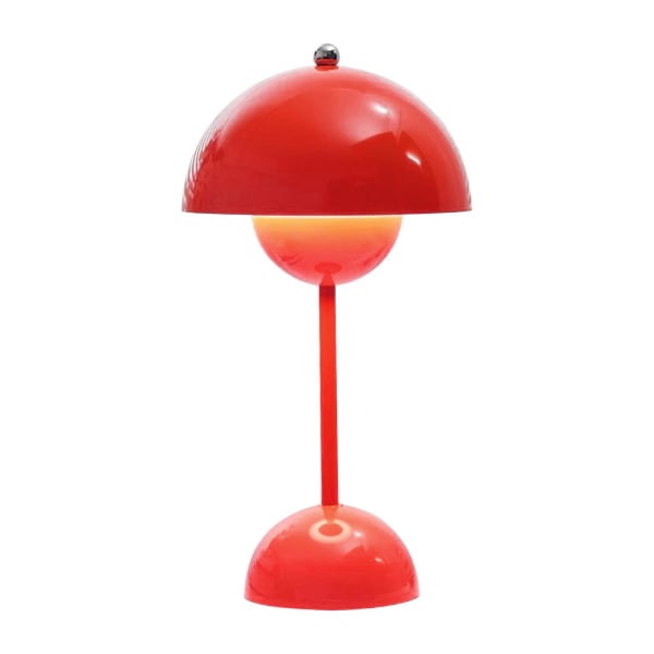 Nordisk dansk blomknopp bordslampa, bröllopsrum, sovrum, skrivbordsdekoration, lampa, sänglampa (uppladdningsbar) Röd Röd Red Free Size