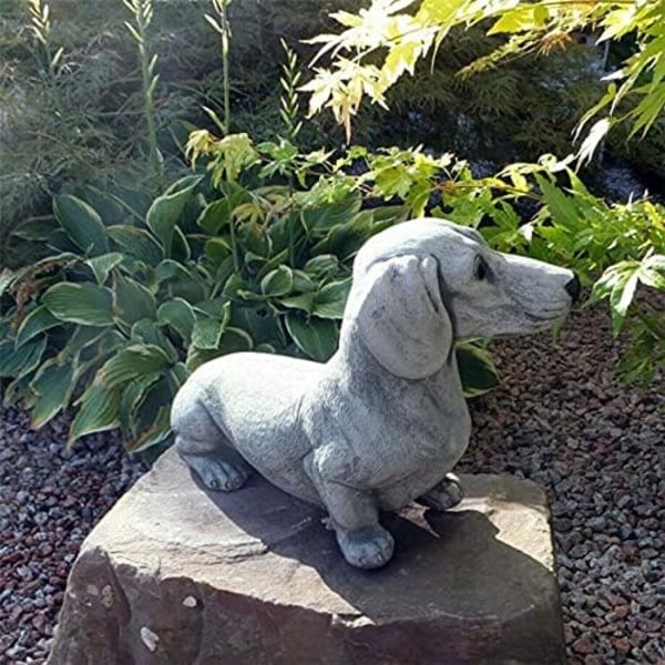 Resin Tax Hund Skulptur Trädgård Prydnad Utomhusdjur