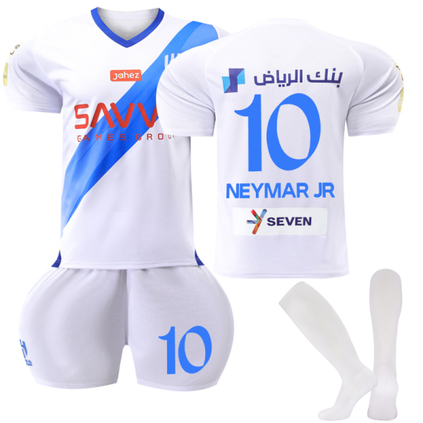 23-24 Al-Hilal Saudi FC Borta fotbollströja för barn nr 10 Neymar away 10-11years