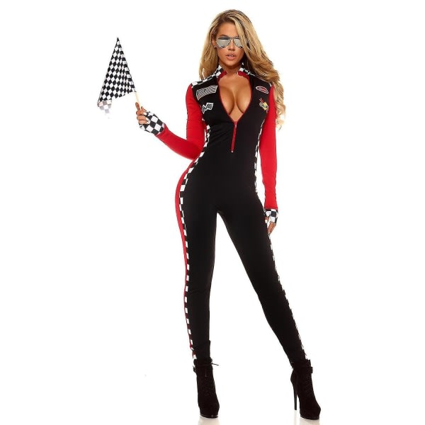 Sexy racerbilsförare Uniform Girl Racing Driver Cosplay Jumpsuit för Lady Party kostym 2XL