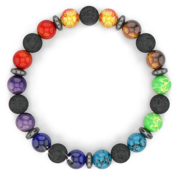 Natursten Lucky Armband Magnetisk Lymfterapi Insomnia Colorful