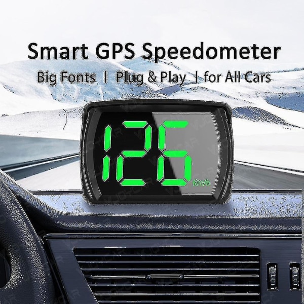 Den senaste GPS Hud Digital Hastighetsmätare Plug And Play All Car Stora teckensnitt Kmh Mph Biltillbehör