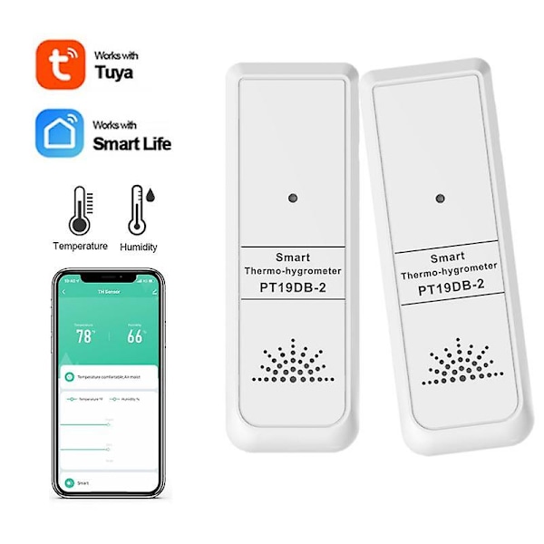 Tuya Smart utendørs temperatur- og fuktighetssensor -20-70 Deteksjonsområde Mobil app Fjernkontroll