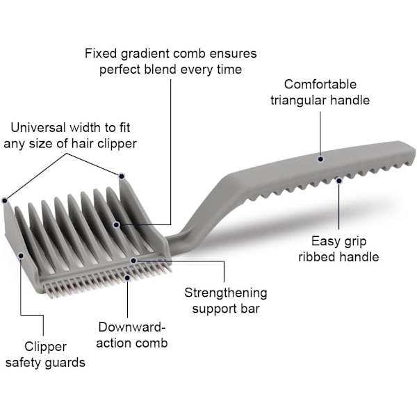 Frisørkam til herrer, frisørkam, buet positioneringskam, Barber Fade-kamme til mænd, Salo