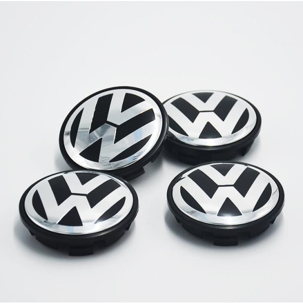 4 stk. VW-logo Yderdiameter 56 mm Hjulkapsel Fælgmærke