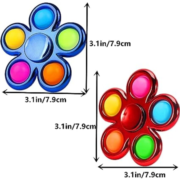Antistressleketøy i metallutseende for barn og voksne (blå+rød)