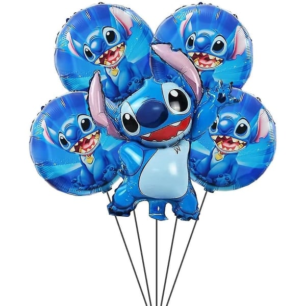 5 stk. Lilo og Stitch balloner, Lilo og Stitch festdekoration