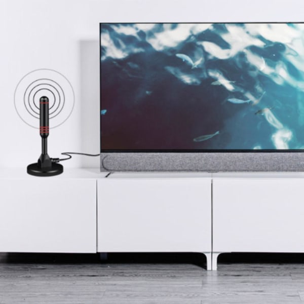 Digital HDTV-antenn - Inkluderar magnetisk bas och koaxialkabel - Tv-antenn marksänd tv-antenn - inomhus eller utomhus