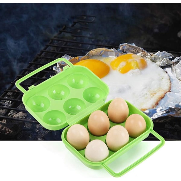 Egg Oppbevaringsboks, Egg Container Oppbevaringskrukke Rom Multi i Kjøleskap Utendørs Piknik Camping, Bærbar Håndtak Egg Oppbevaringsboks (6 Rom)