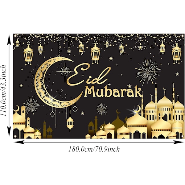 Eid Mubarak Festdekorasjoner Muslim Ramadan Mubarak Bakgrunn Bakgrunn for muslimske Ramadan Festtilbehør Banner Photo Booth Prop