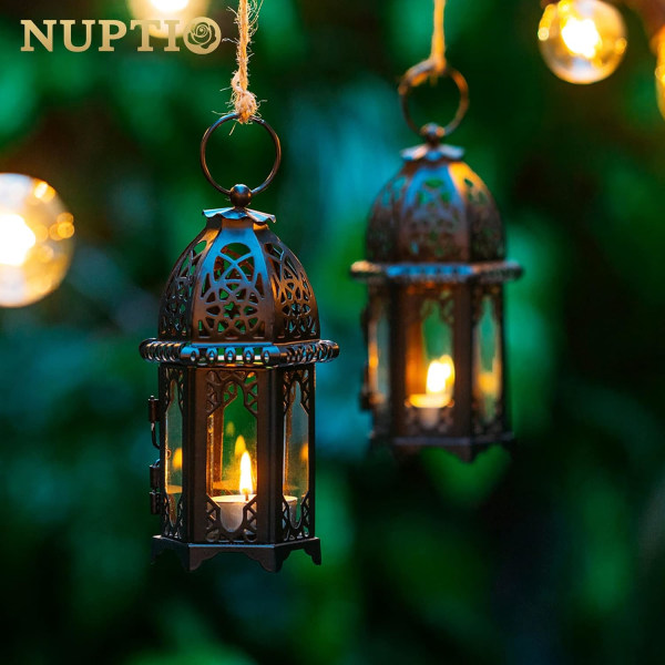 Ljuslykta i marockansk stil, värmeljus i liten storlek