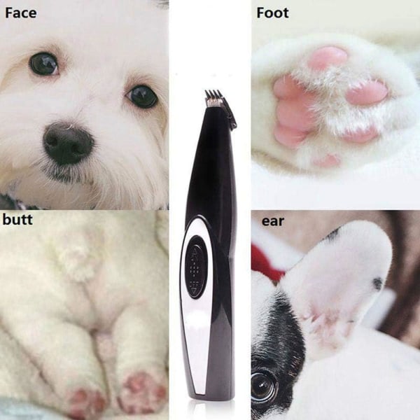 Elektrisk hårtrimmer til kæledyr USB genopladelig trådløs lille hårtrimmer til hunde katte poter ører øjne ansigtshårpleje