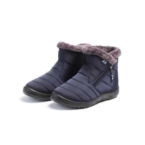 Kvinnor Vinter Varma Ankel Snow Boots Slip-on Zip Outdoor Walking S