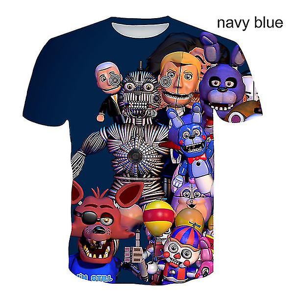 Ny design T-shirt med 3d print för barn Five Nights At Freddy's 3d T-shirt Pojkar Flickor Kortärmade T-shirts 100-160 Cm Blå 150 cm